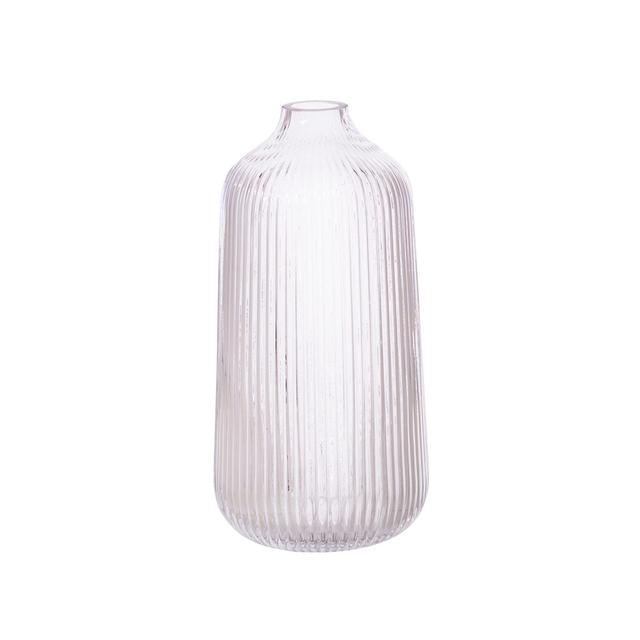 Tall Fluted Glass Vase - Clear