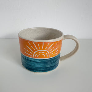 Coastal Sunrise Handmade Ceramic Cup - Large