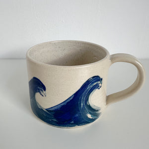 Blue Waves Handmade Ceramic Cup - Small