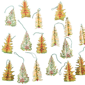 Pine Forest Tree Printed Paper Decorations