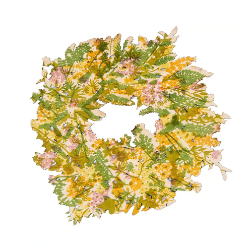 Wooden Printed Spring Floral Wreath
