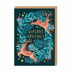 Seasons Greetings Deer Christmas Card