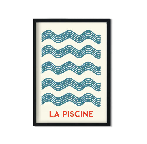La Piscine Retro Art Print