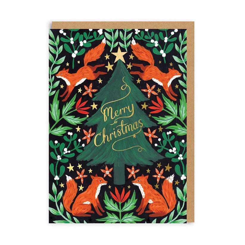 Merry Christmas Fox Card