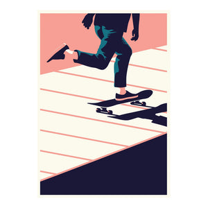 Summertime Travel - A2 Skateboard Print
