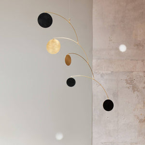 Kinetic Mobile Circle - Brass + Recycled Paper