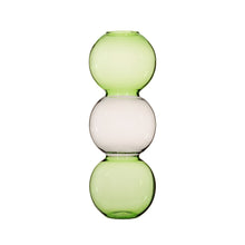 Load image into Gallery viewer, Triple Bubble Glass Vase Grey and Olive
