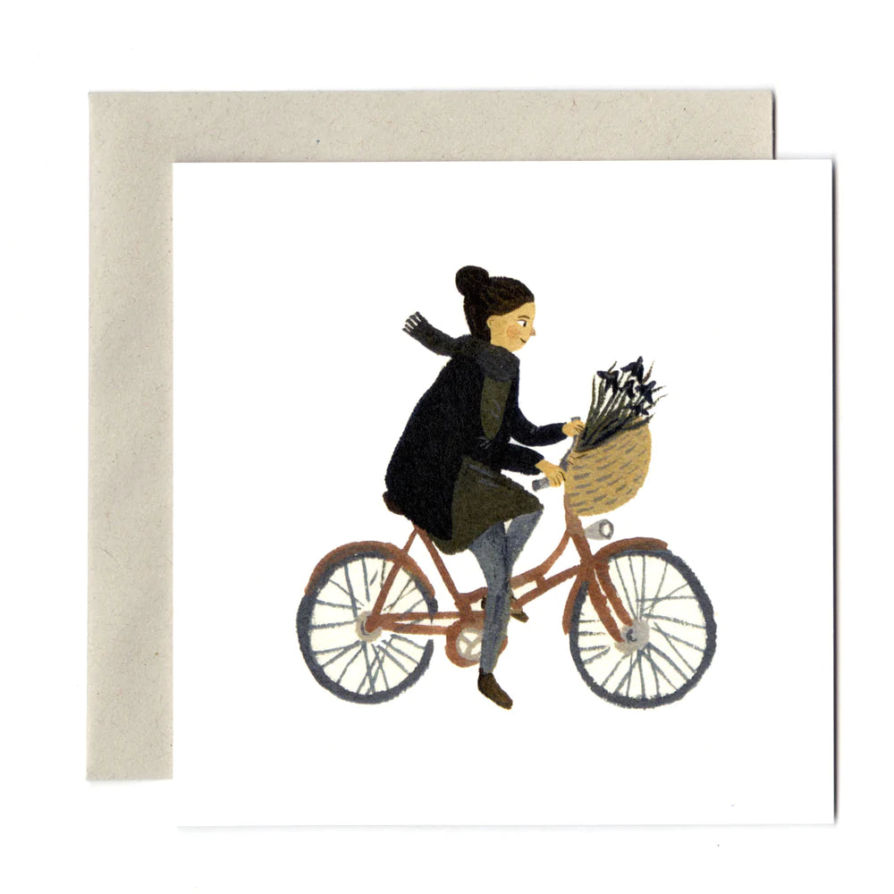 Cycling Lady Greeting Card