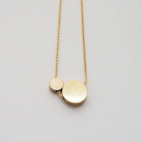 Brass Big + Small Disc Necklace