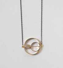 Load image into Gallery viewer, Brass Ring + Smaller Rings Necklace
