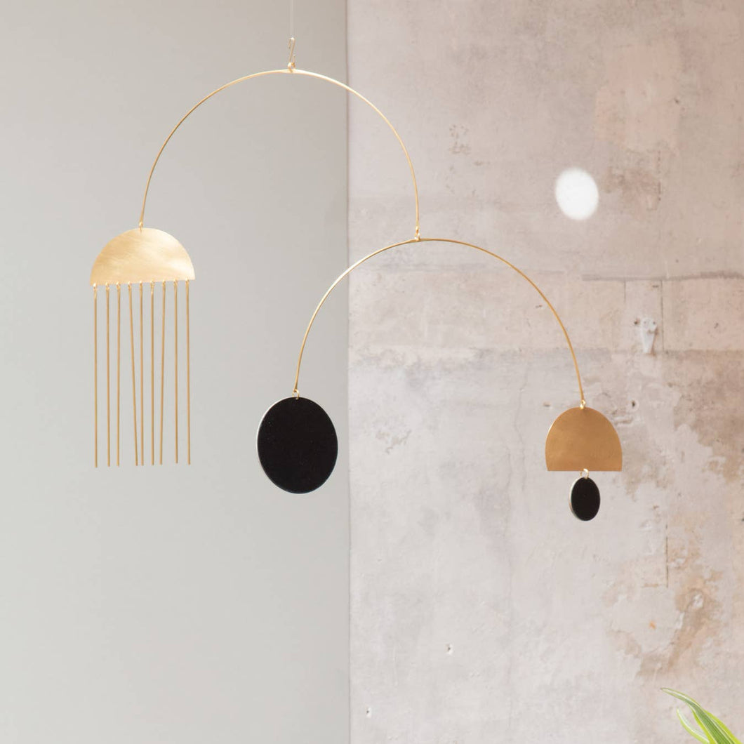 Kinetic Mobile Fringe - Brass + Recycled Paper