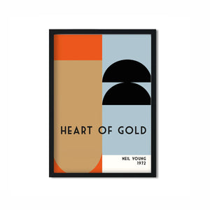 Heart of Gold Retro Giclée Art Print