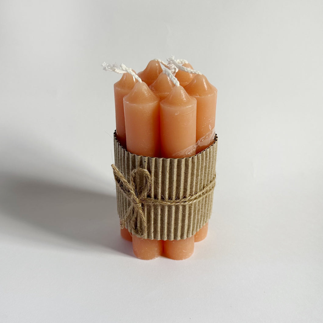 Short Pillar Candles - pack of 7 - Peach