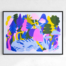 Load image into Gallery viewer, Jungle Cat A3 Risograph Print
