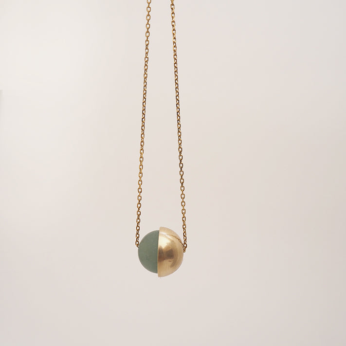 Aventurine + Brass Cup Necklace