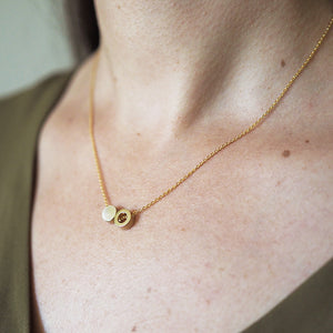Less Is More Brass Circle + Disc Necklace