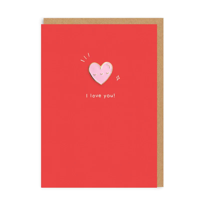 Heart Enamel Pin Greeting Card