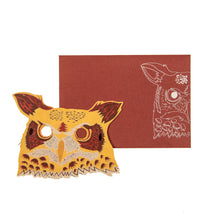 Load image into Gallery viewer, Owl Paper Mask Greeting Card
