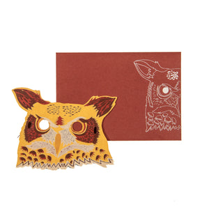 Owl Paper Mask Greeting Card