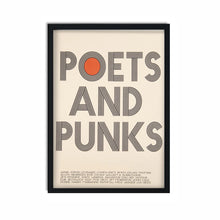 Load image into Gallery viewer, Punks and Poets Retro Typography Graphic Art Print
