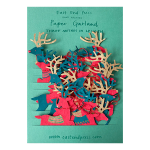 Colourful Reindeer Printed Paper Garland
